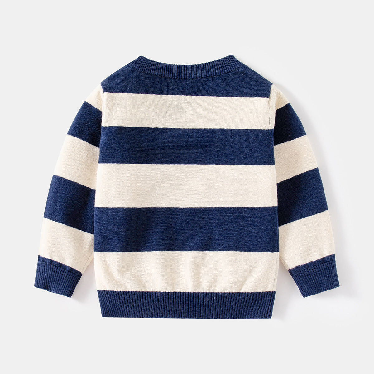 Stripe Versatile Knitwear Lazy Half-Open Collar Buttoned Inner Layer Lightweight Sweater Trendy