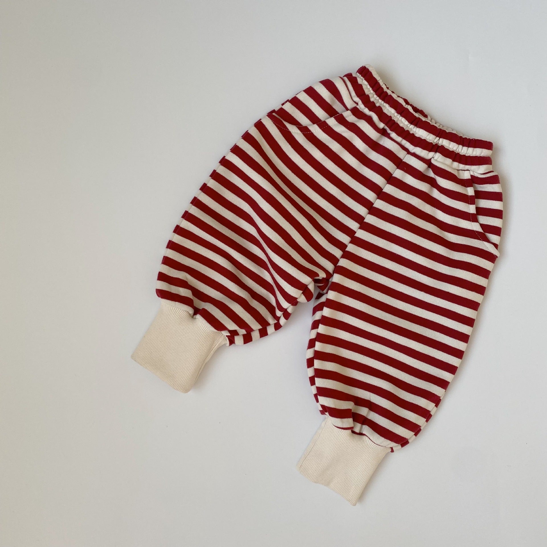 Woolen hoodie striped pants