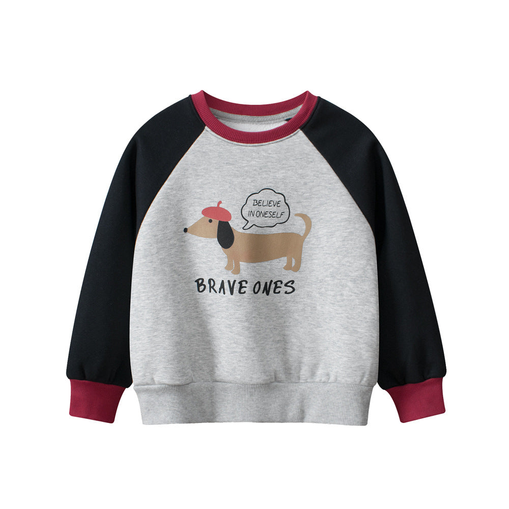 Children Round Neck Fleece Lined Baby Clothes