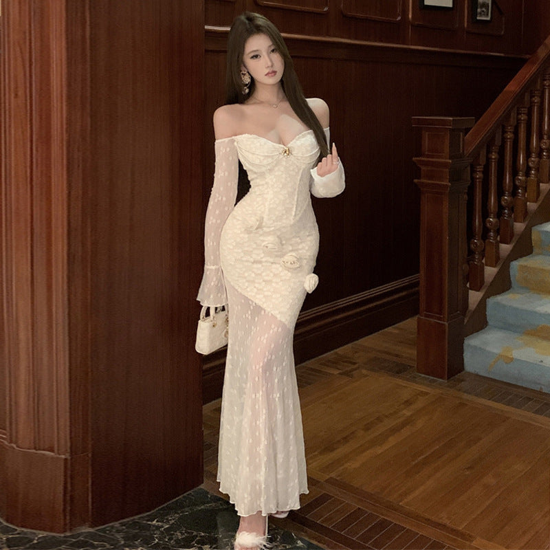Women's Strapless Lace 3D Floral Bodycon Dress – Nova Finds product photo 2