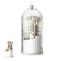 Concealed Toothbrush Holder & Makeup Brush Organizer - 360 Rotating Bathroom Counter Organizer (Transparent White)