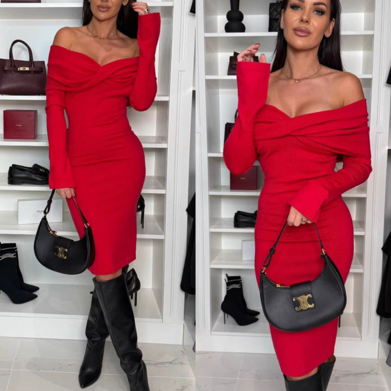 Bodycon Sexy Long-sleeve Midi Dress – Nova Finds product photo 1