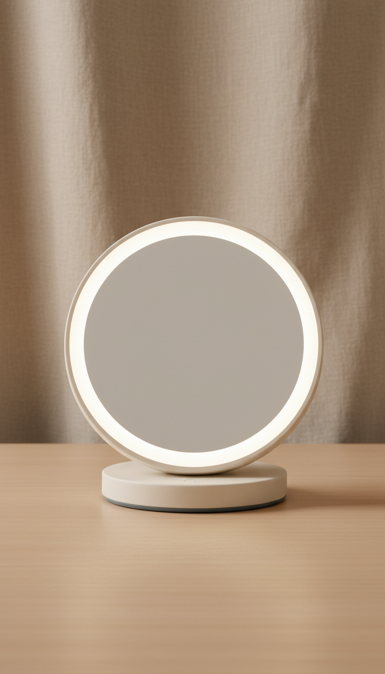 Porcelain Smart Beauty Mirror With LED Ring