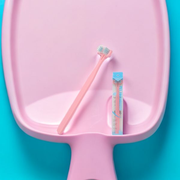 1pc Double-Headed Dog Toothbrush with Long Handle